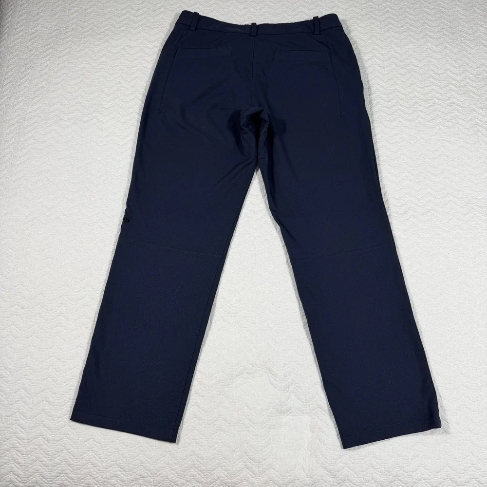 Lululemon Mens 33x29 Commission Pant Slim Tech Chino Trousers Navy Blue GUC